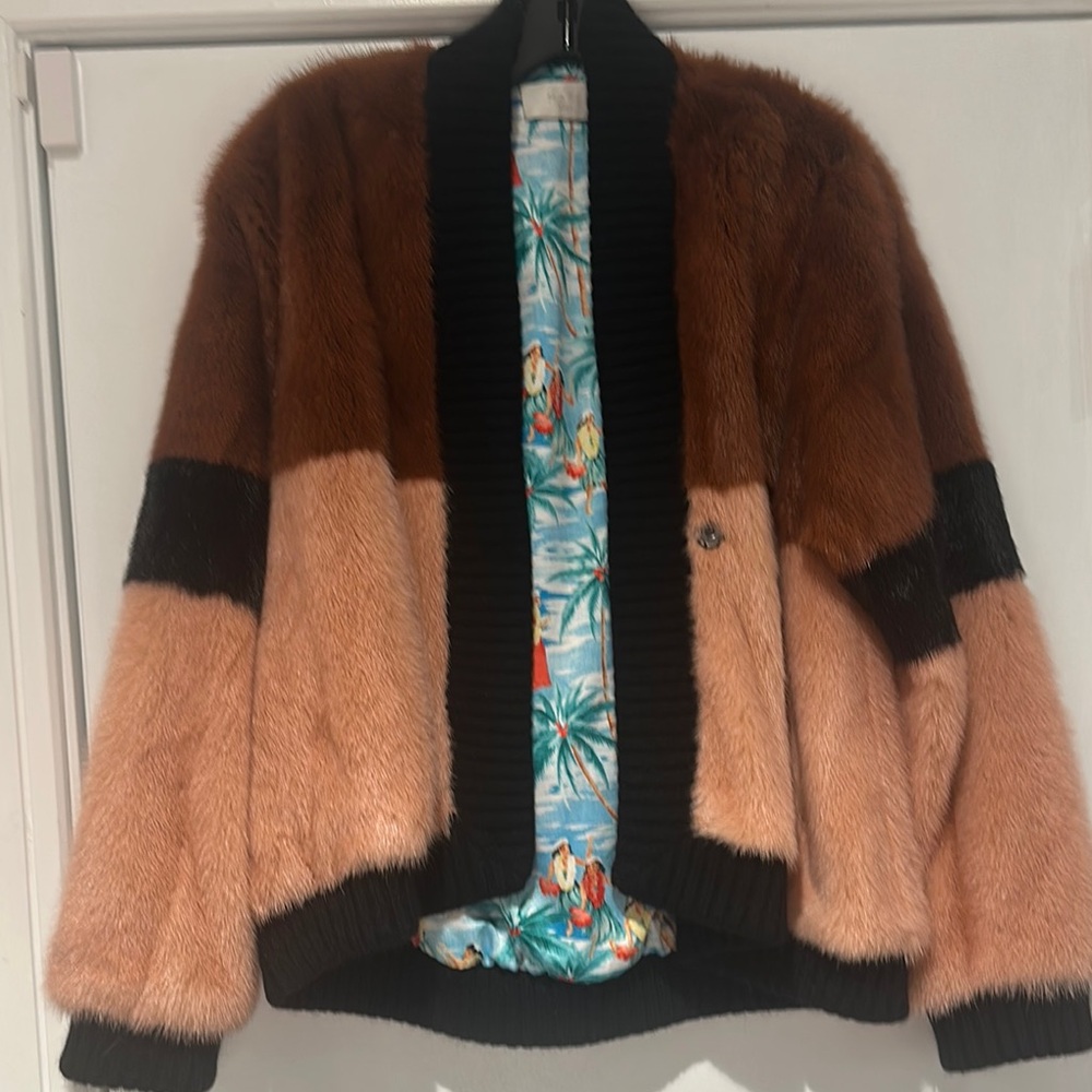 Brown and Black Bomber Jacket